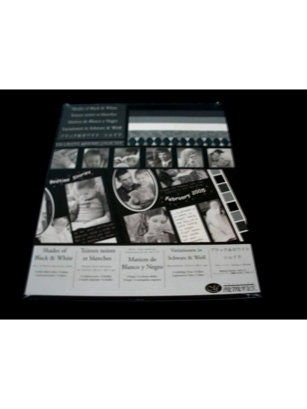 CREATIVE MEMORIES PHOTO MOUNTING PAPER - SHADES OF Black- 10x12